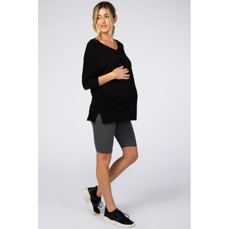 Charcoal Maternity Biker Short