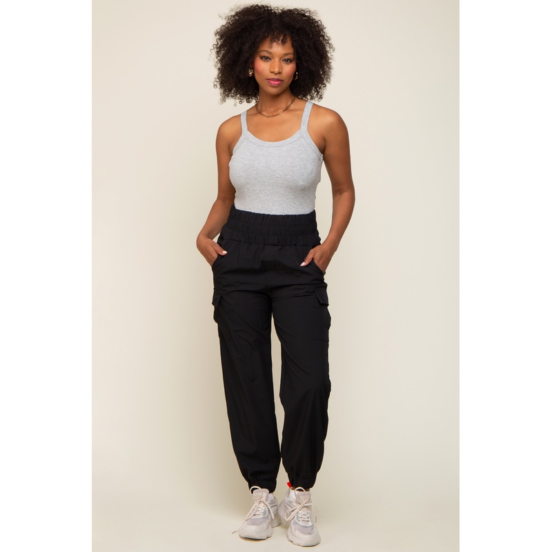 Black Cargo Pocket Joggers