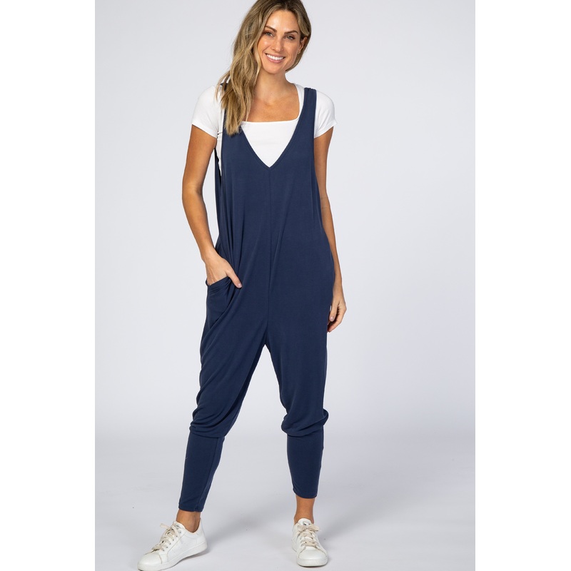 Navy V-Neck Jumpsuit