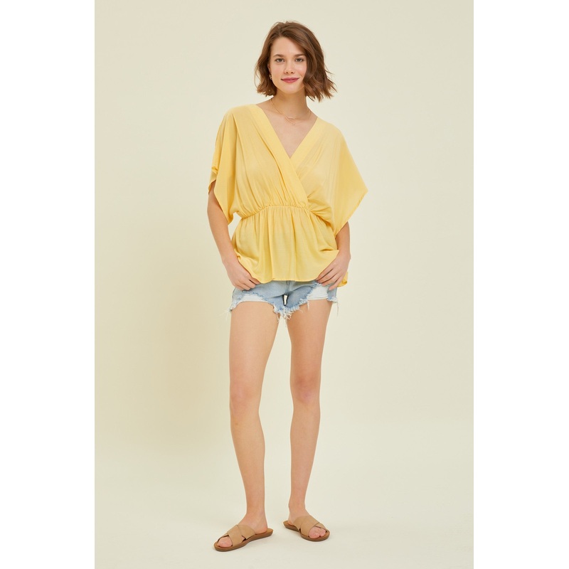 Yellow Elastic Waisted Top