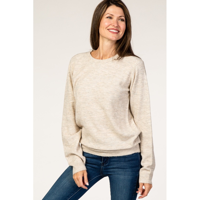Beige Brushed Knit Sweater