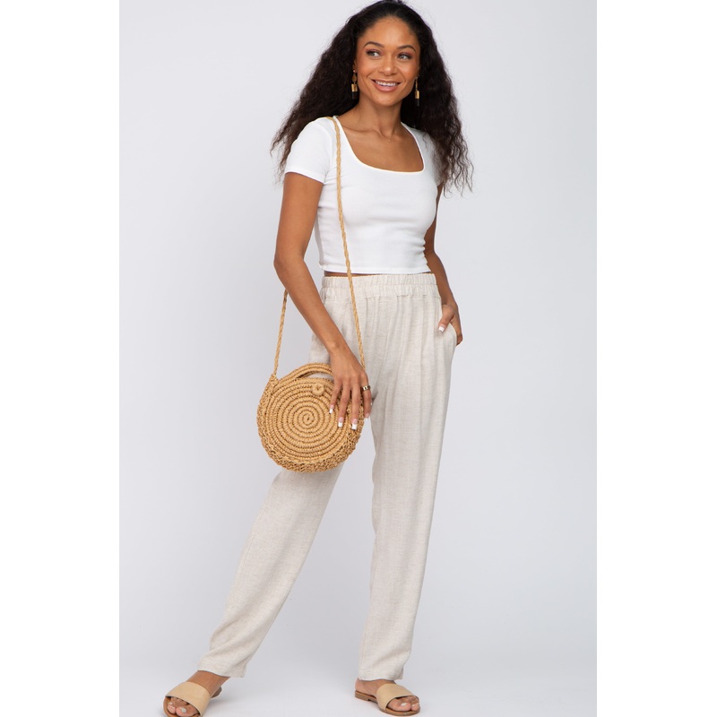 Beige Linen Pants