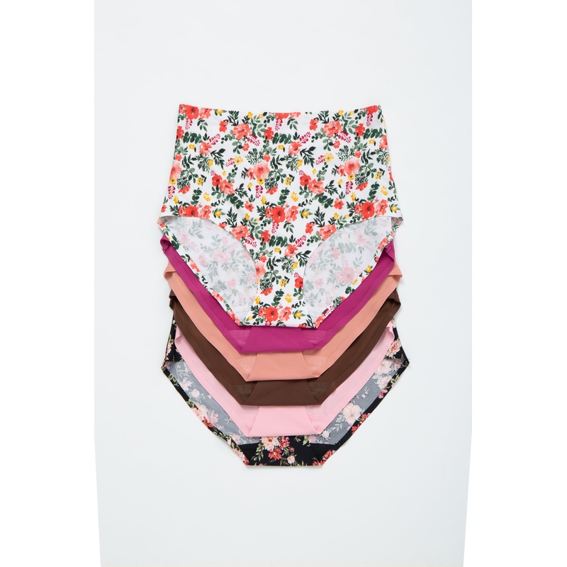 Multi-Color Printed High Waist Underwear Set