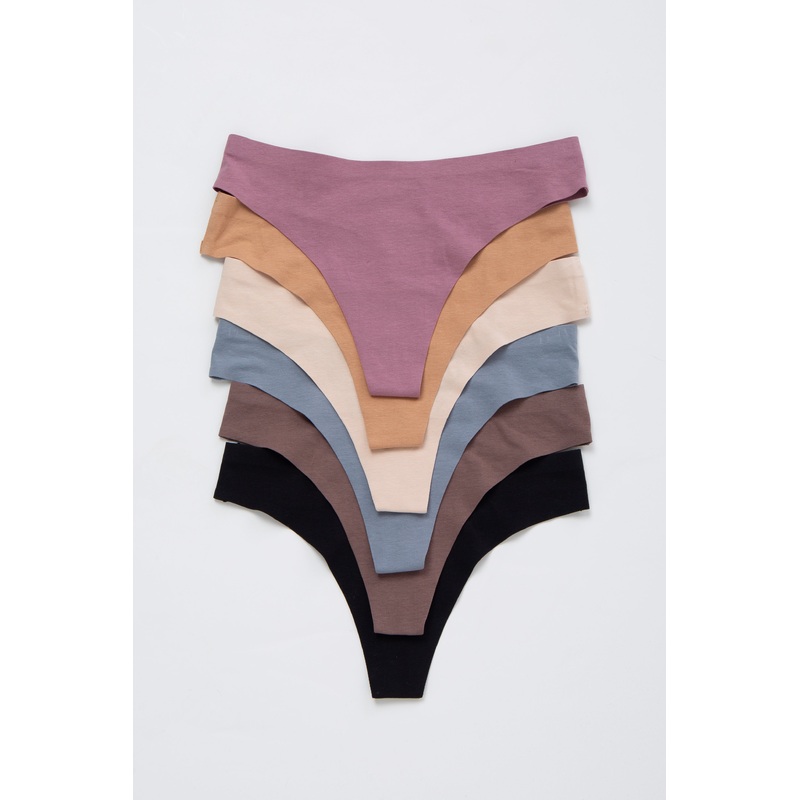 Multi Color Seamless Thong Underwear Set