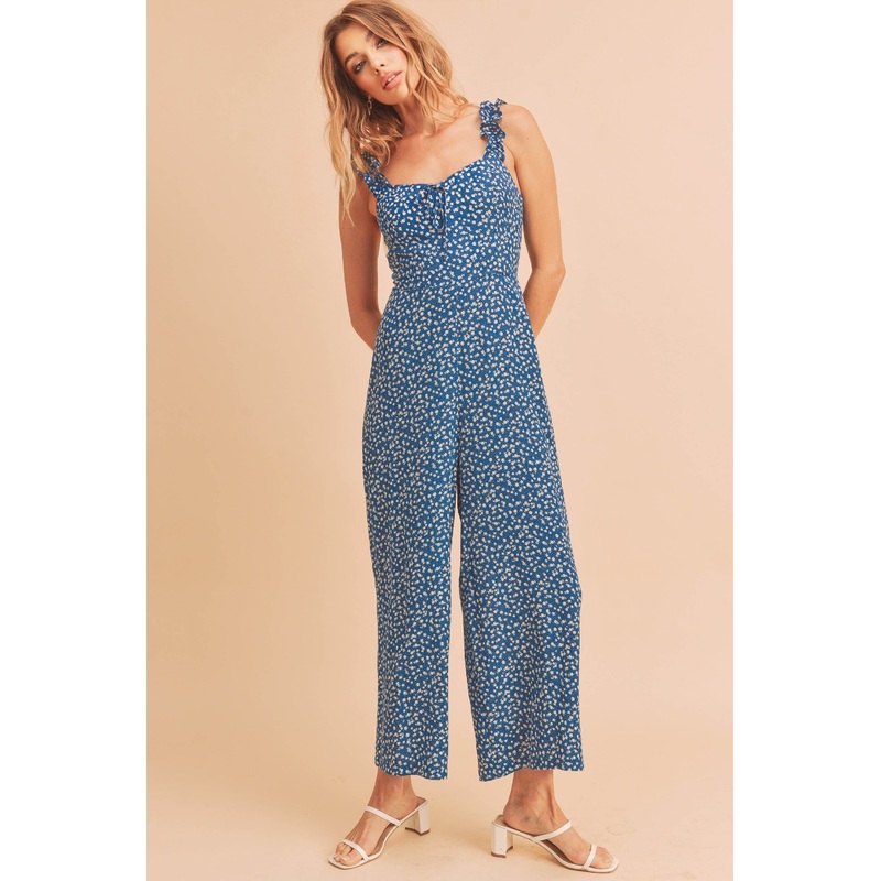 Blue Printed Jumpsuit