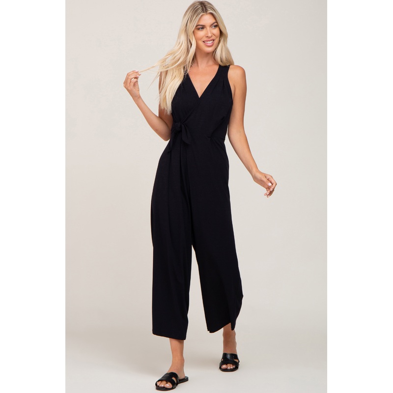 Black Sleeveless Flare Jumpsuit