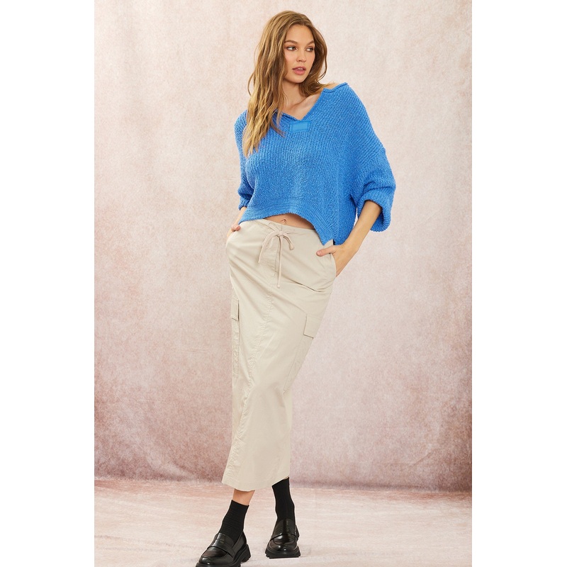 Beige Parachute Maxi Skirt