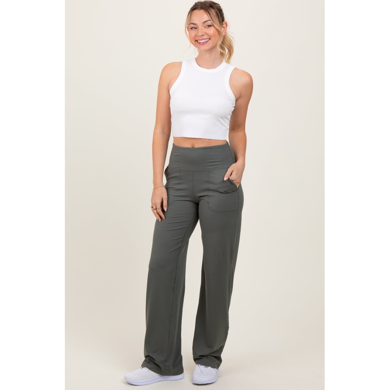 Olive Straight Leg Yoga Pants