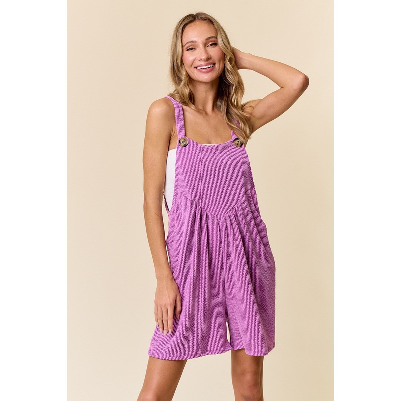 Purple Ribbed Romper