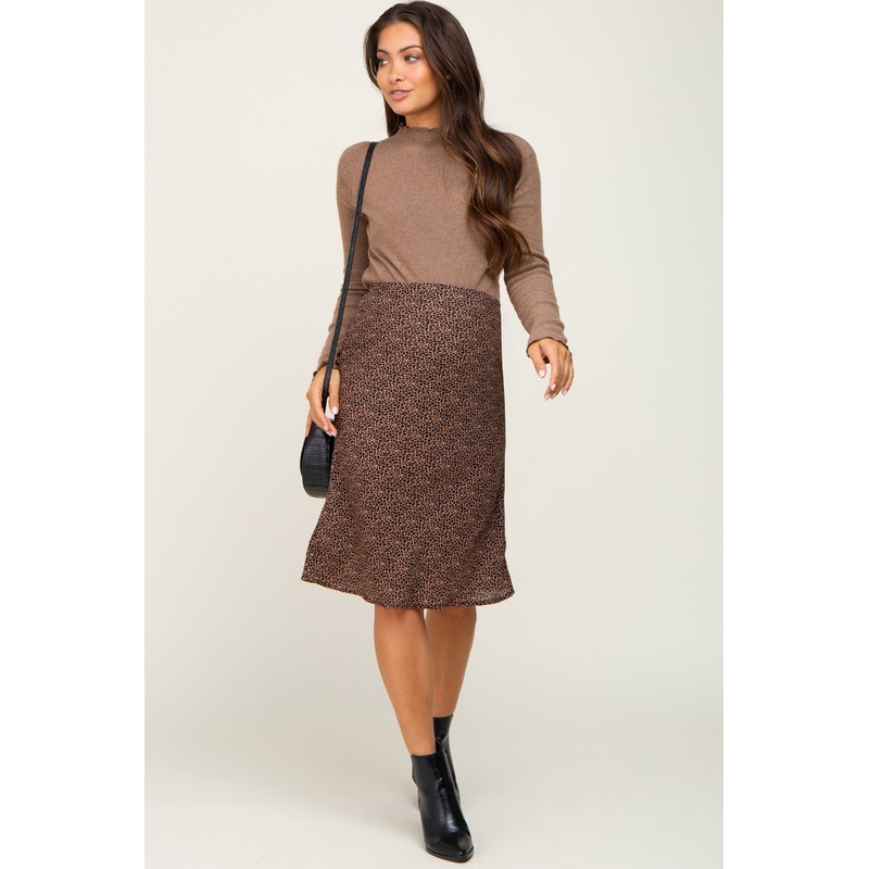 Black Printed Maternity Slip Skirt