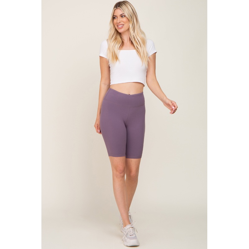 Lavender High Waist Bike Shorts