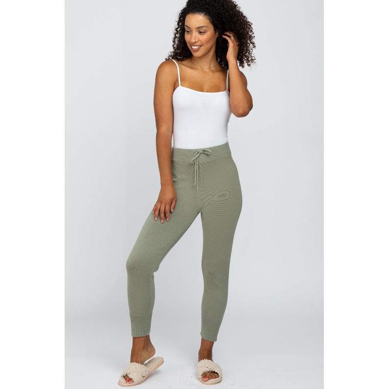 Light Olive Knit Joggers