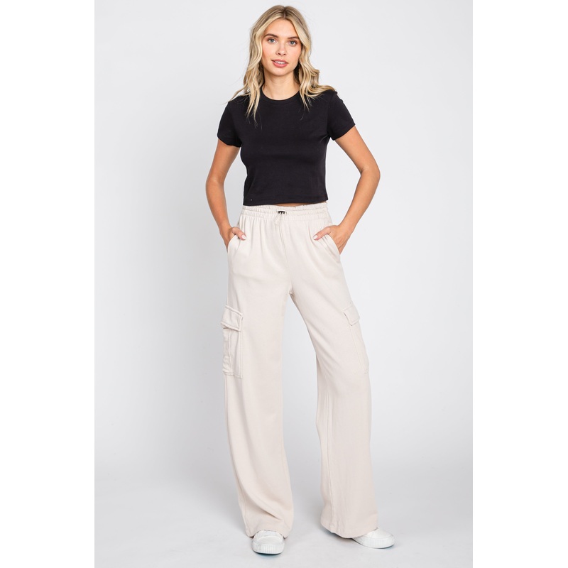 Cream Pocketed Lounge Pants