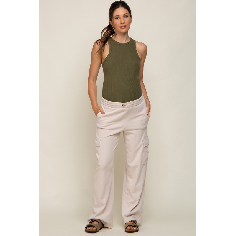 Cream Pocketed Maternity Lounge Pants