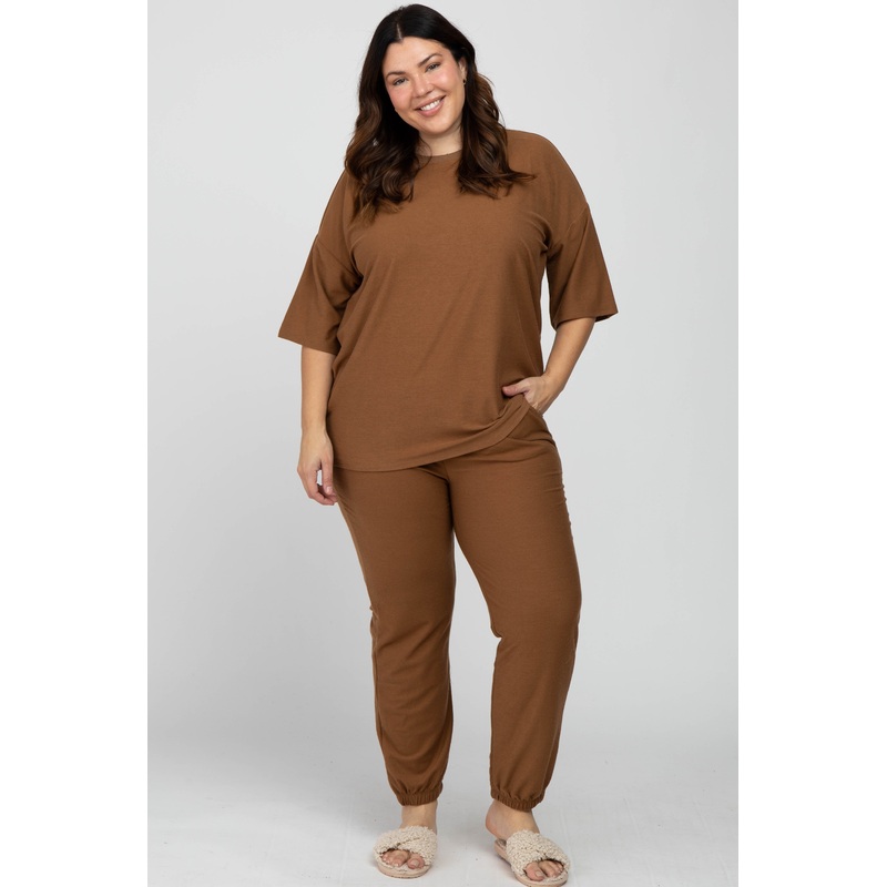 Camel Jogger Plus Size Lounge Set