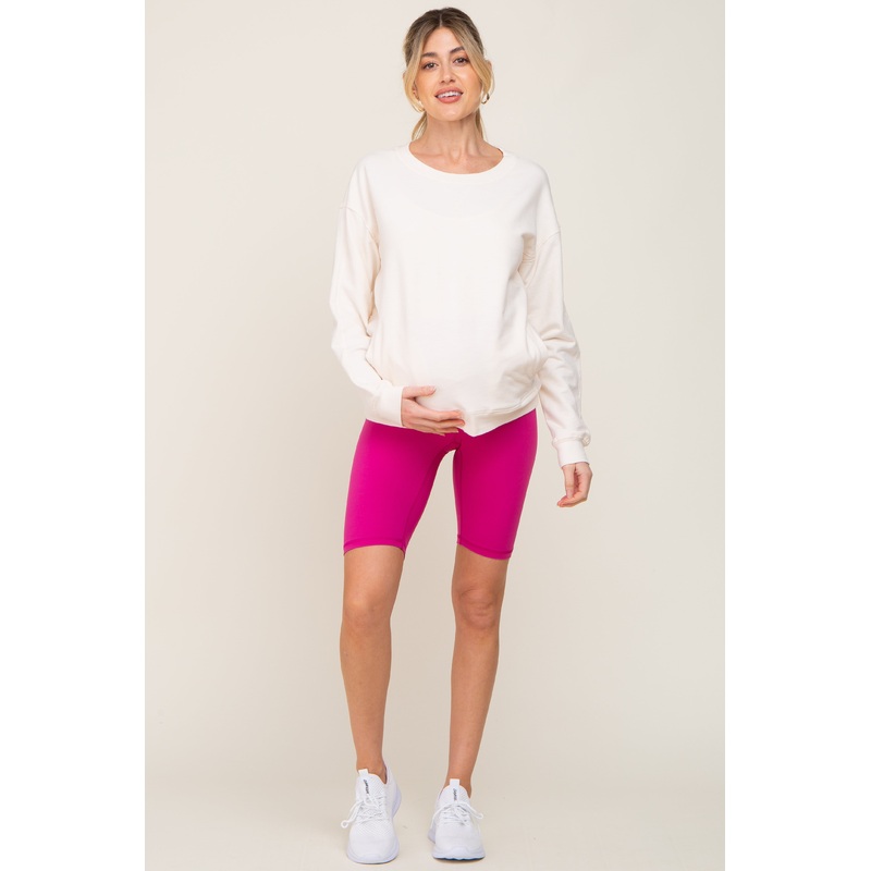 Fuchsia High Waist Maternity Bike Shorts