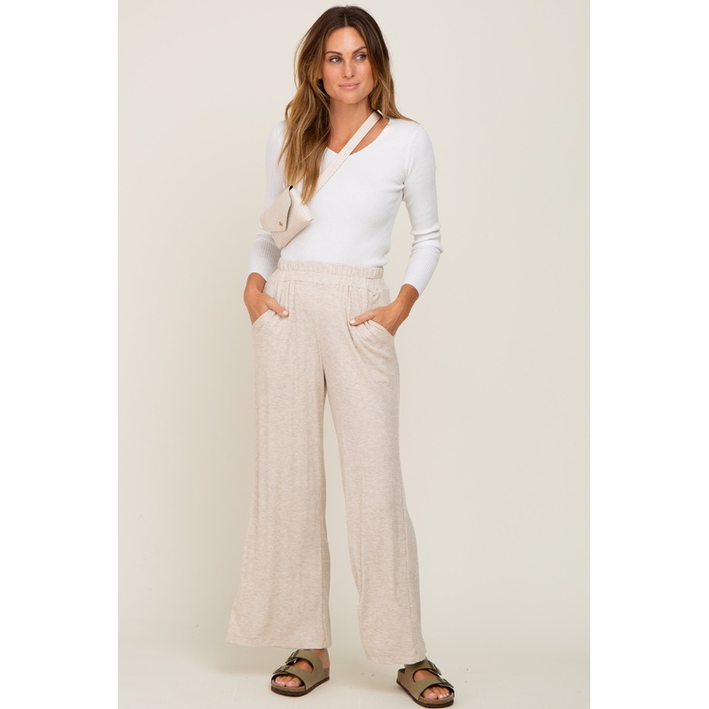 Beige Thermal Lightweight Lounge Pants